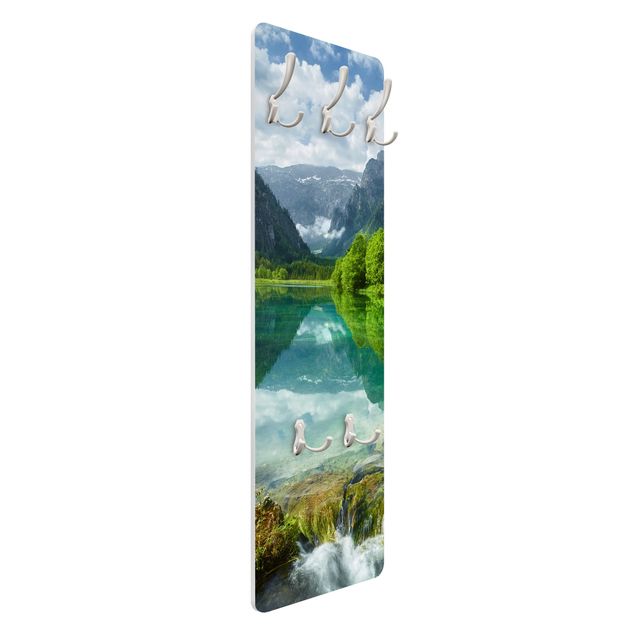 Wall coat hanger Mountain Lake With Water Reflection