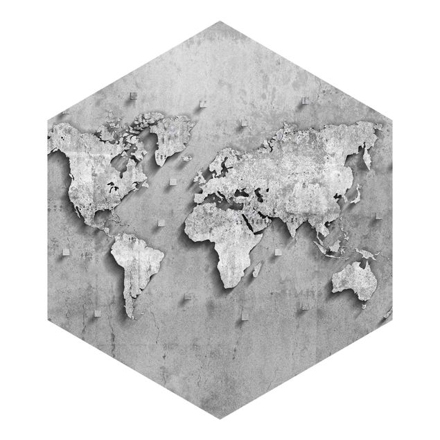 Self adhesive wallpapers Concrete World Map