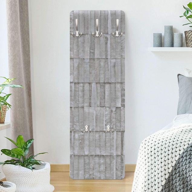Coat rack patterns Concrete Brick Wallpaper