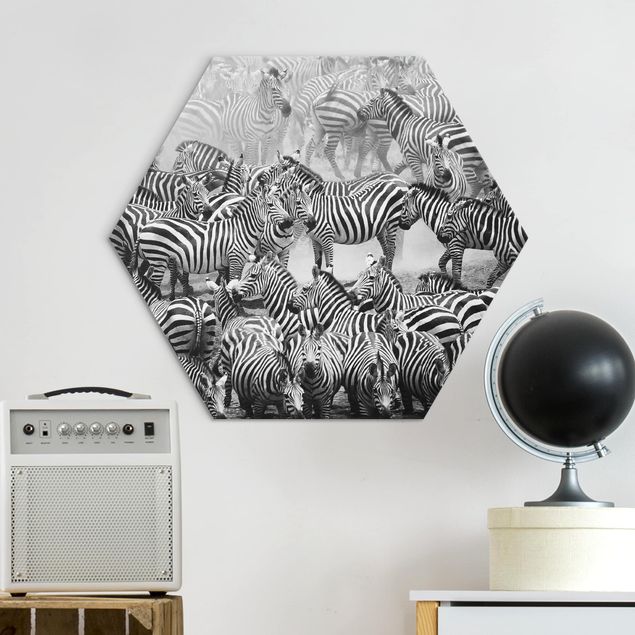 Zebra wall print Zebra herd II