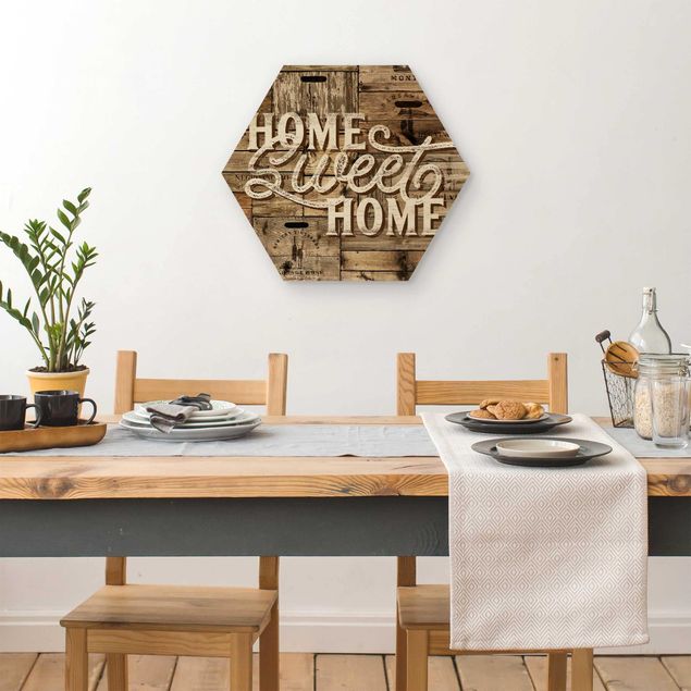 Prints Home sweet Home Wooden Panel
