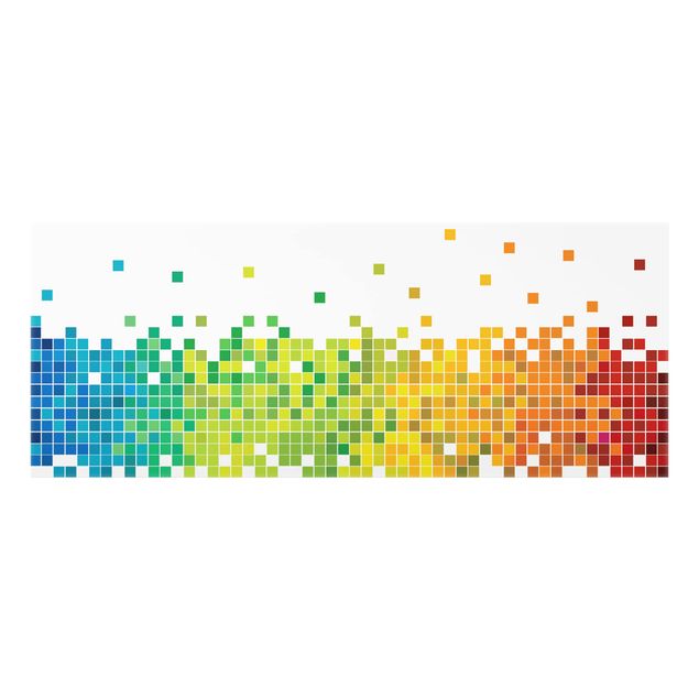 Glass splashback Pixel Rainbow