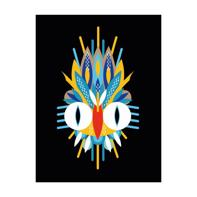 Multicoloured rug Collage Ethno Mask - Bird Feathers