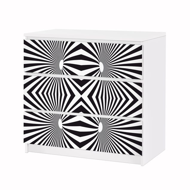 Adhesive films for furniture Psychedelic Black And White pattern