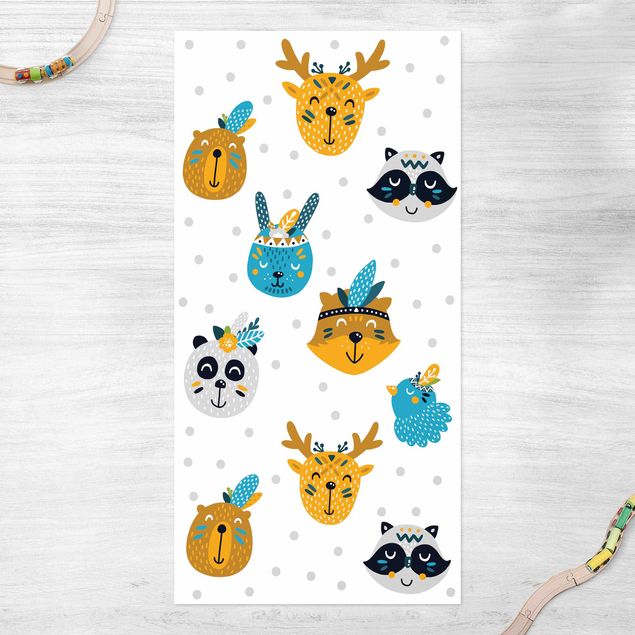 outdoor mat Animal Friends With Small Feathered Headdresses