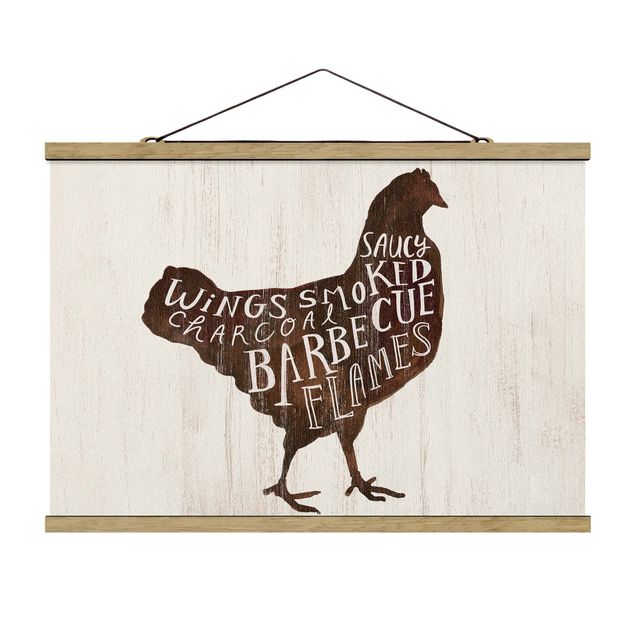 Shabby chic framed pictures Farm BBQ - Chicken