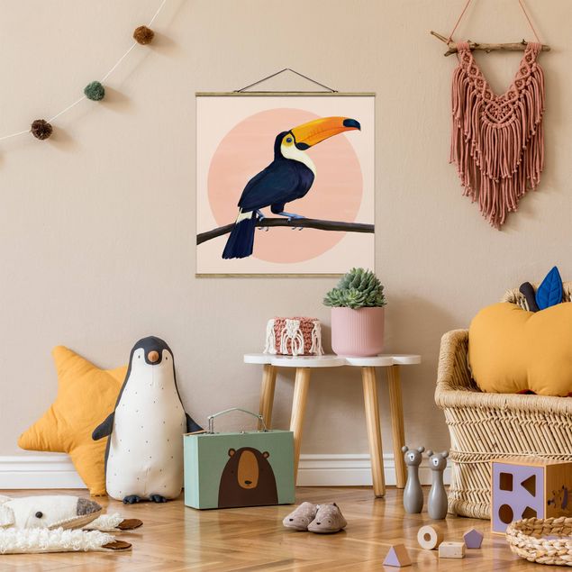 Art posters Illustration Bird Toucan Painting Pastel