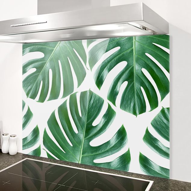 Kitchen Tropical Green Leaves Monstera