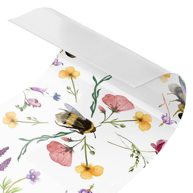 Film adhesive Bees With Flowers