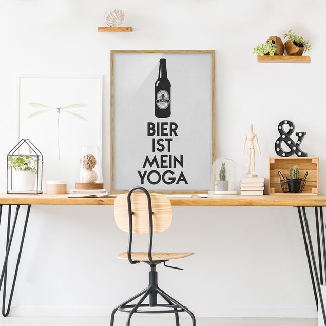 Framed quotes Bier Ist Mein Yoga