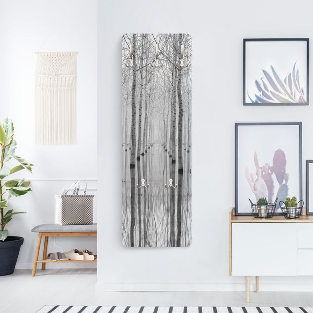 Wall mounted coat rack Birches In November