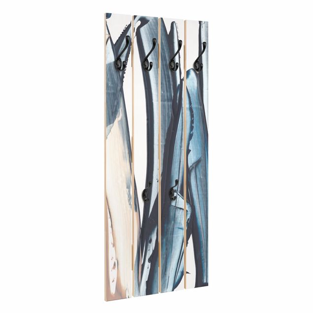 Wall coat rack Blue And Beige Stripes