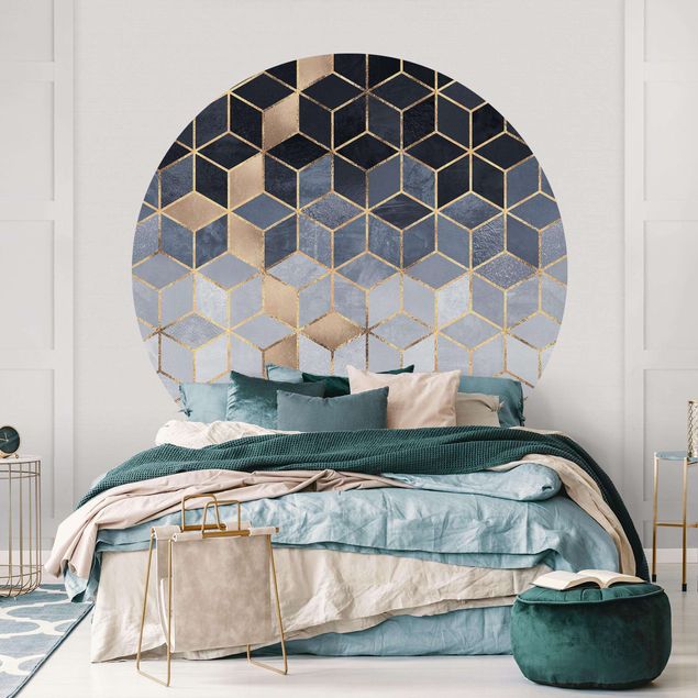 Wallpapers geometric Blue White Golden Geometry