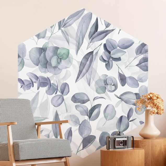 Wallpapers flower Blue Watercolour Eucalyptus Leaves