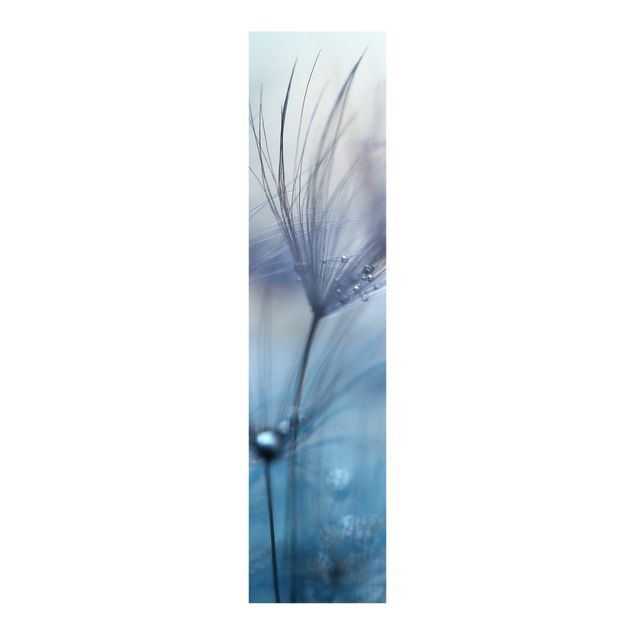 Sliding panel curtains flower Blue Feathers In The Rain