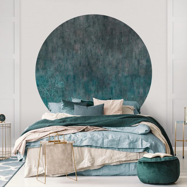 Aesthetic vintage wallpaper Blue Coral Bed