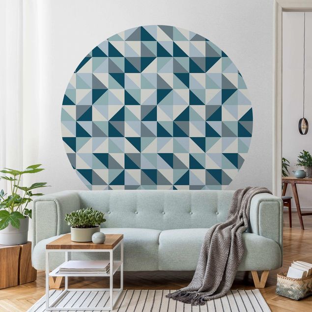 Wallpapers geometric Blue Triangle Pattern