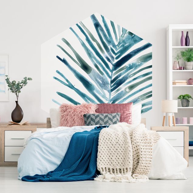 Modern wallpaper designs Blue Tropical Jewel II