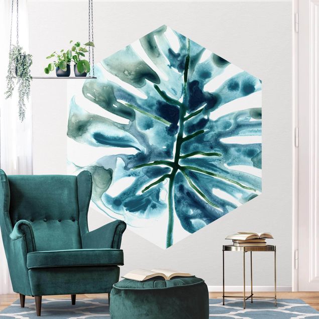 Modern wallpaper designs Blue Tropical Jewel