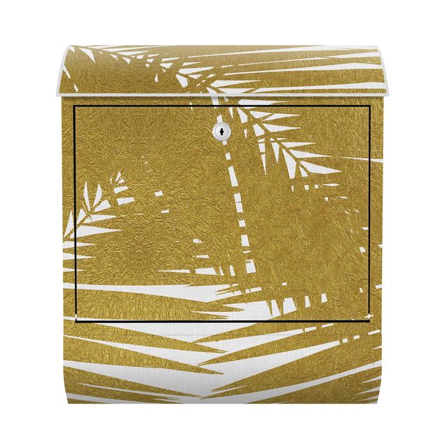 Letterboxes landscape View Through Golden Palm Leaves