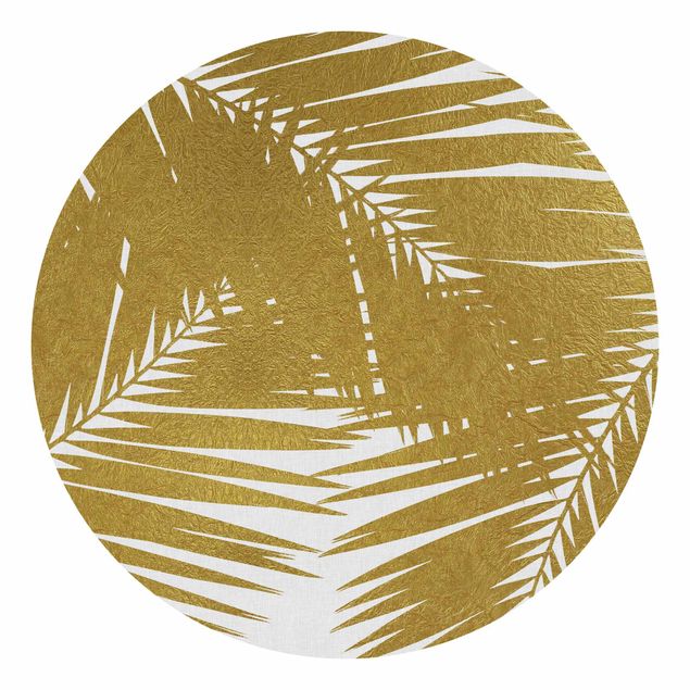 Modern wallpaper designs View Through Golden Palm Leaves