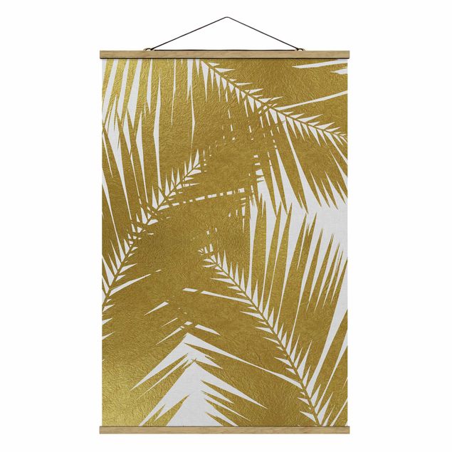 Floral canvas View Through Golden Palm Leaves