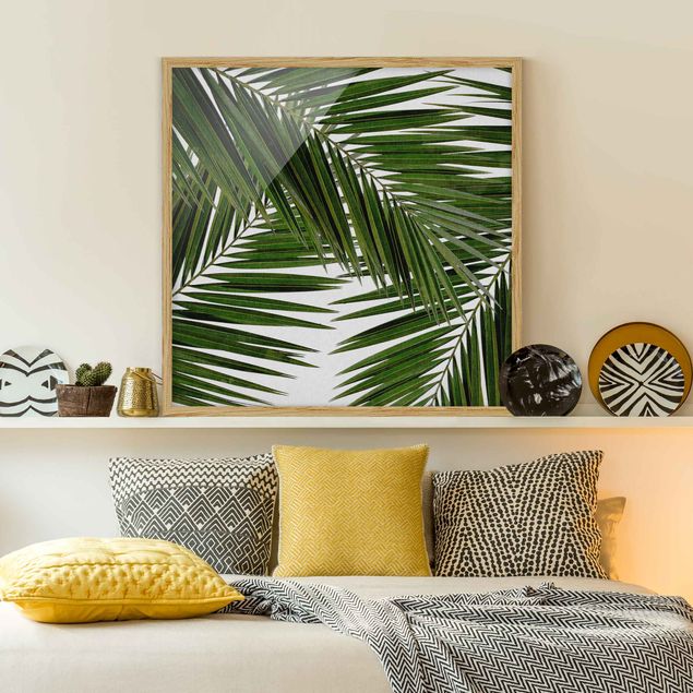 Landscape canvas prints View Through Green Palm Leaves