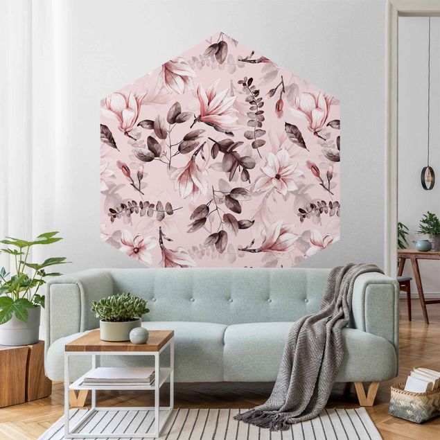 Wallpapers flower Blossoms With Gray Leaves In Front Of Pink