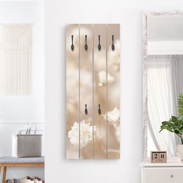 Wall mounted coat rack flower Beautiful Flowers In Cream Colour