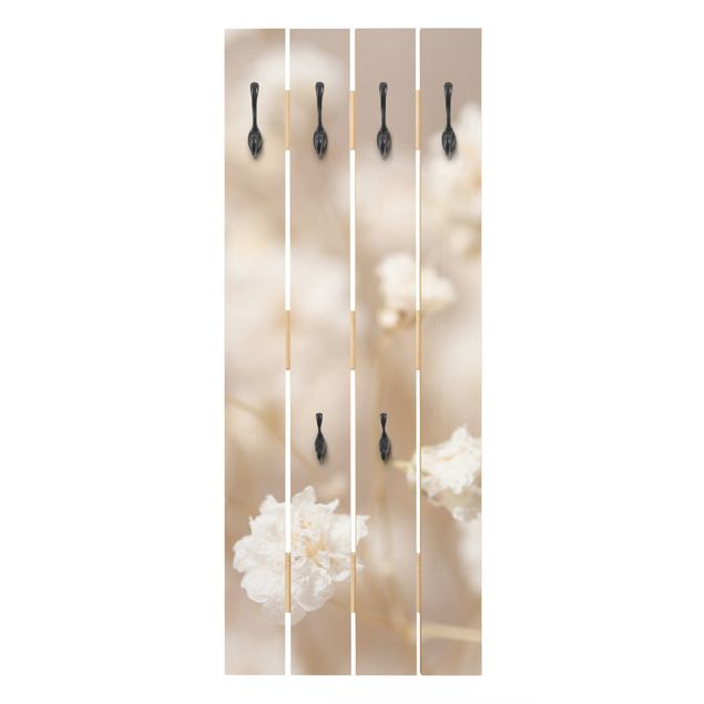 Wall mounted coat rack Beautiful Flowers In Cream Colour