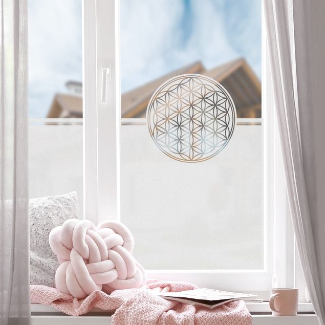 Frosted window film Flower of life border