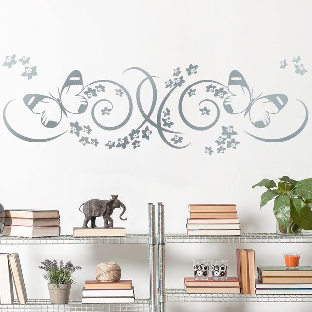 Butterfly wall decals Flowers with butterflies