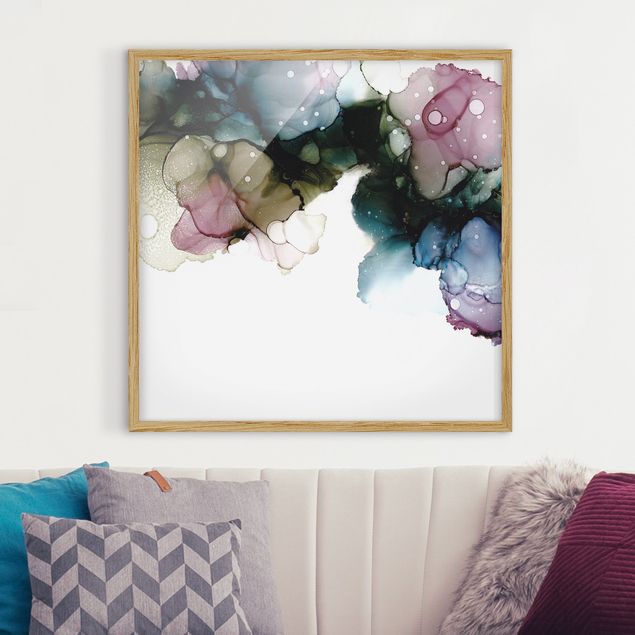 Abstract art prints Floral Arches With Gold