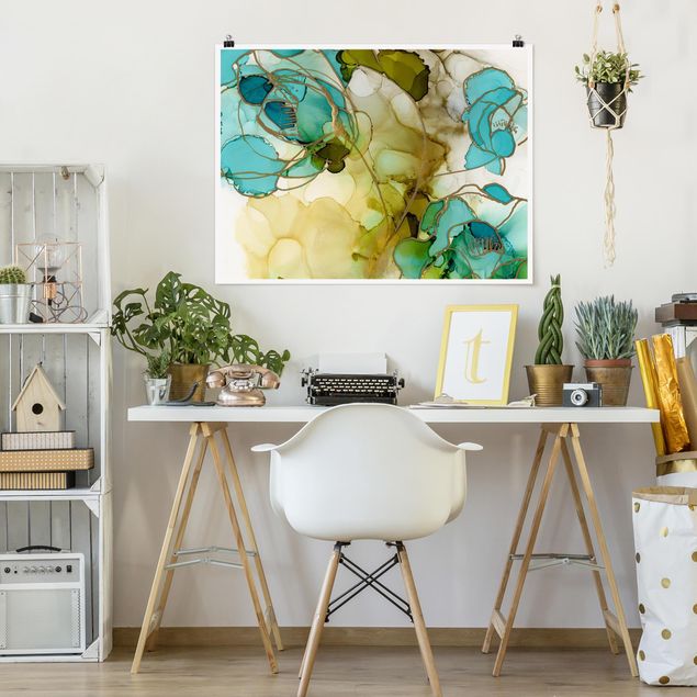 Contemporary art prints Flower Facets In Watercolour