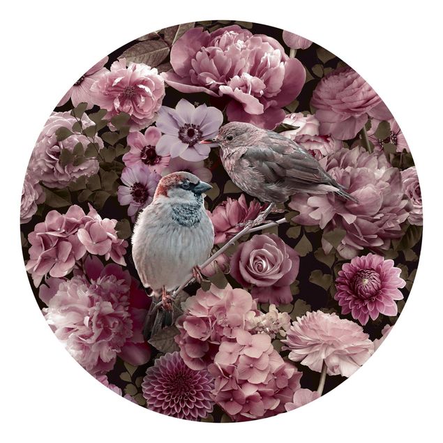 Wallpapers flower Floral Paradise Sparrow In Antique Pink