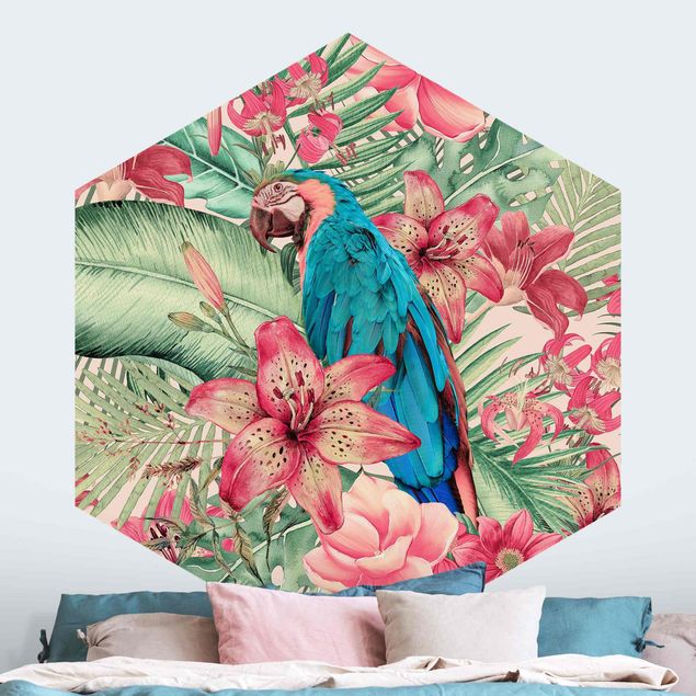 Wallpapers birds Floral Paradise Tropical Parrot