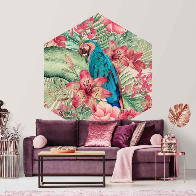 Wallpapers flower Floral Paradise Tropical Parrot