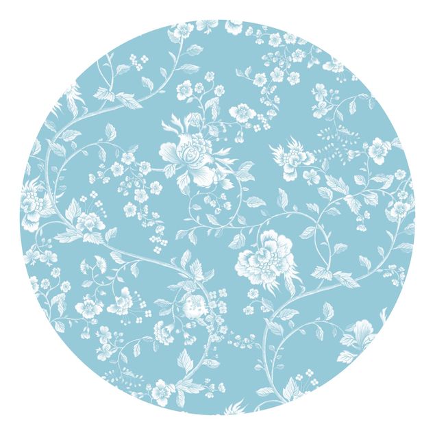 Modern wallpaper designs Flower Tendrils On Blue