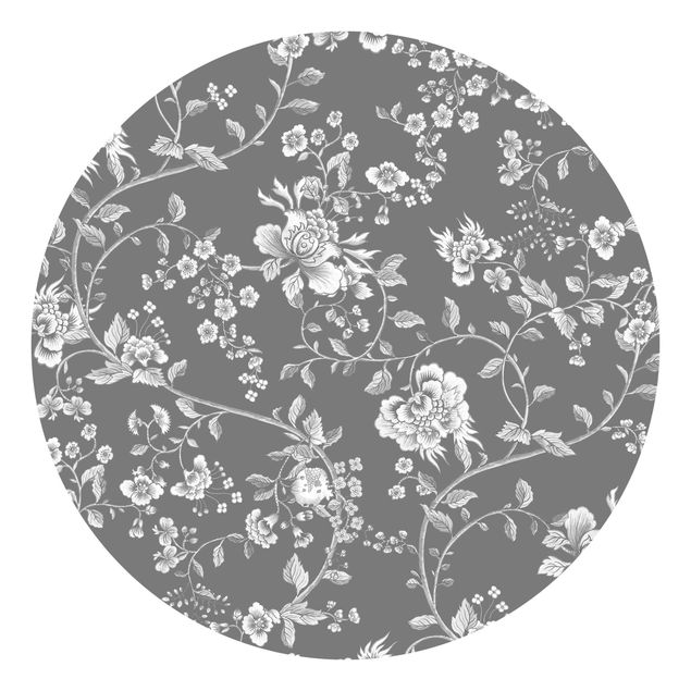 Wallpapers modern Flower Tendrils On Grey