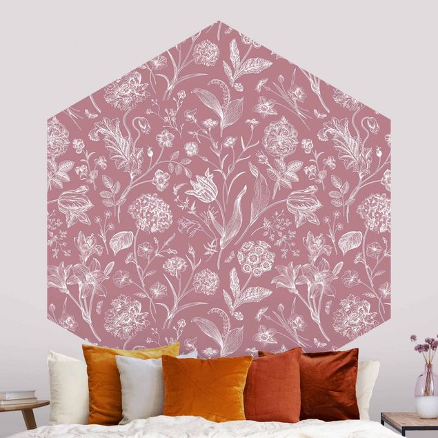 Wallpapers flower Flower Dance On Antique Pink