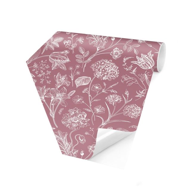 Aesthetic pink wallpaper Flower Dance On Antique Pink