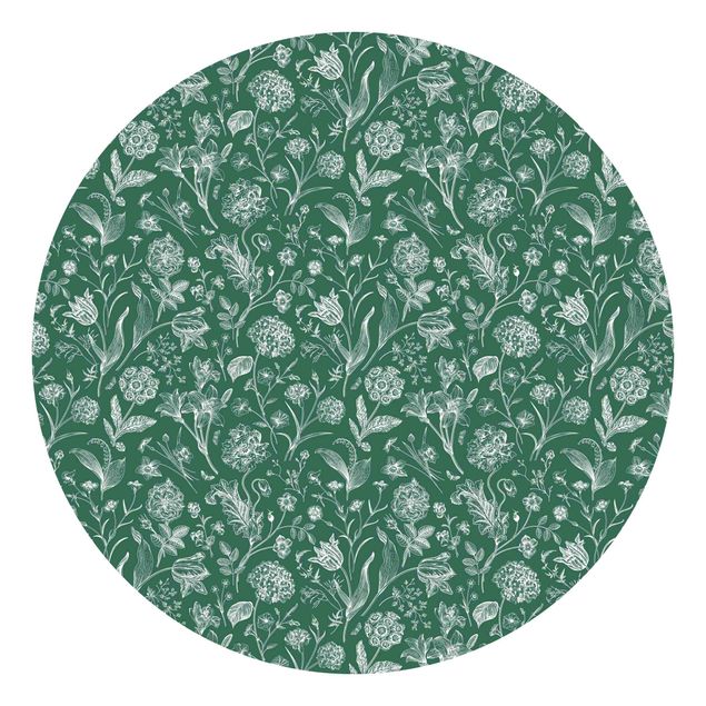 Contemporary wallpaper Flower Dance On Green