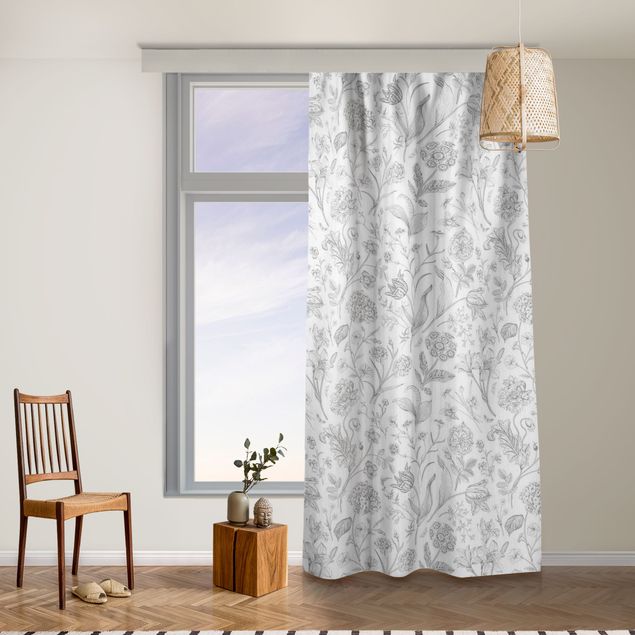 made to measure curtains Flower Dance In Gray