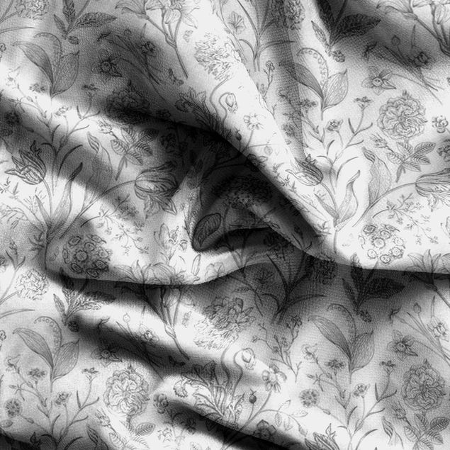 floral curtains Flower Dance In Gray