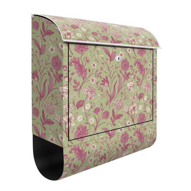 Letterboxes flower Flower Dance In Mint Green And Pink Pastel