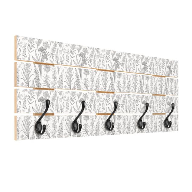 Wall coat hanger Flower Waves In Gray