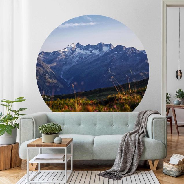 Modern wallpaper designs Flowering Meadow In The Mountains