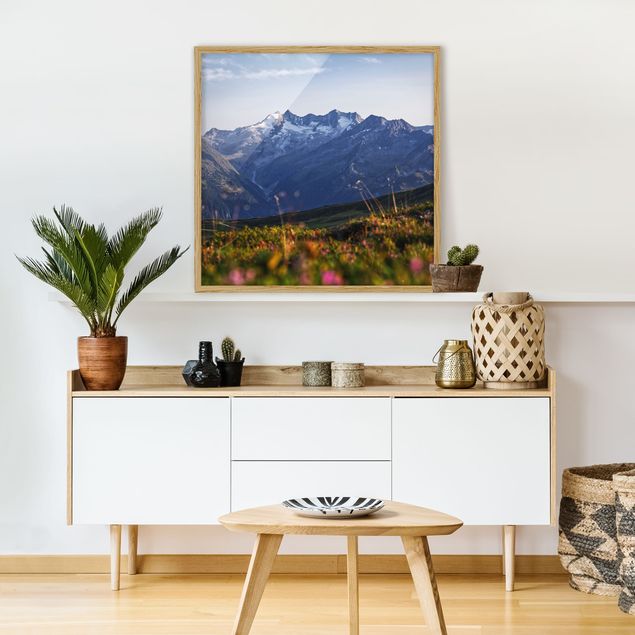 Mountain wall art Flowering Meadow In The Mountains