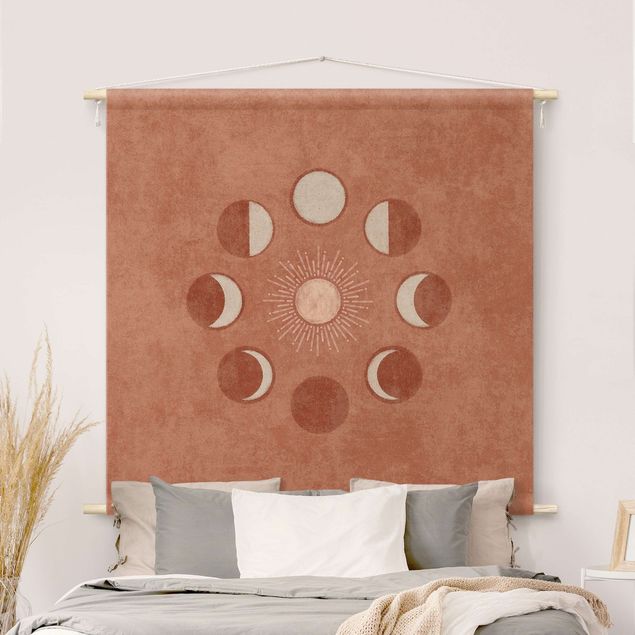 Kitchen Boho Phases Of the Moon With Sun