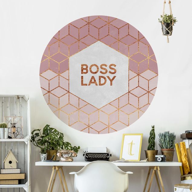Geometric pattern wallpaper Boss Lady Hexagons Pink